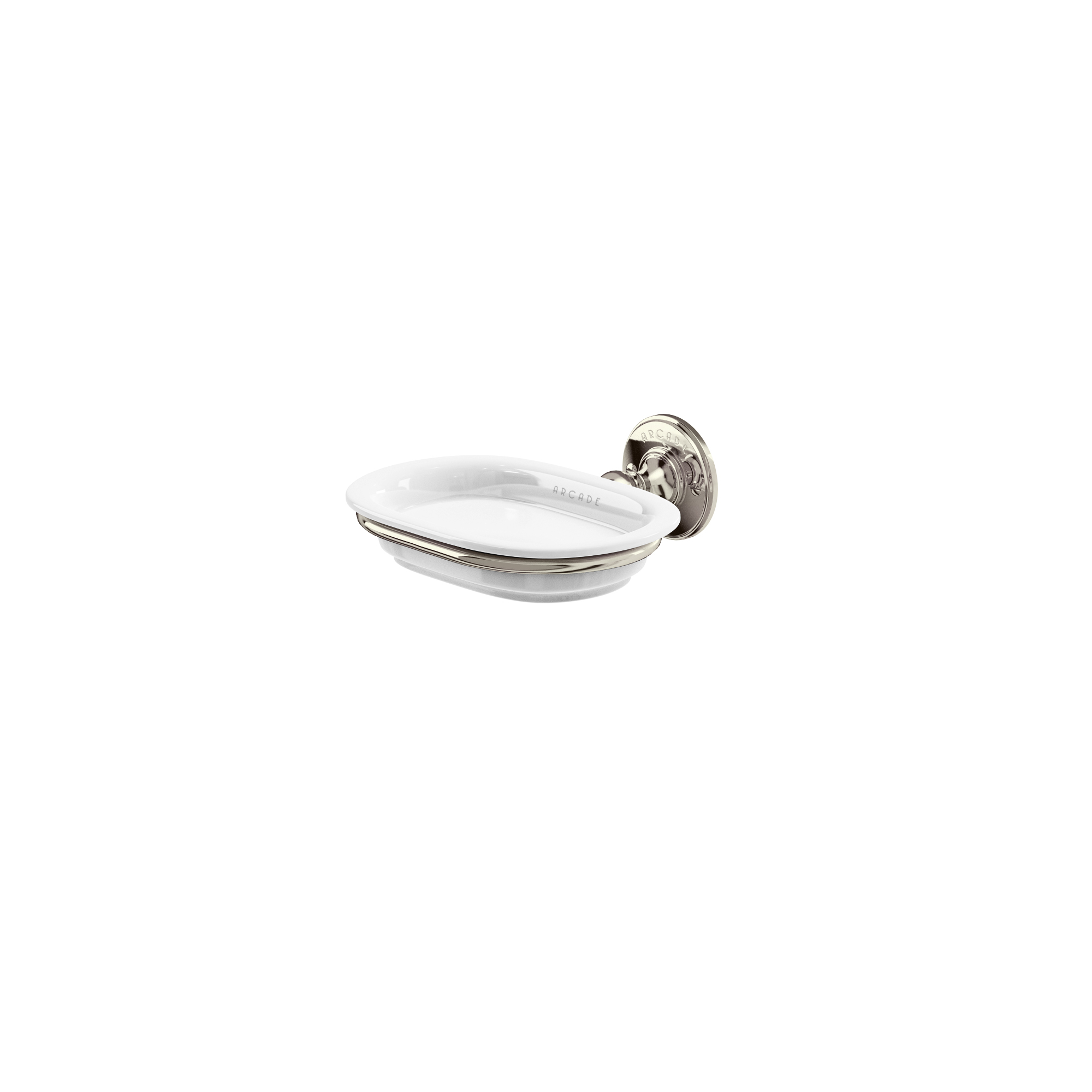 Arcade Wall-mounted china soap dish - nickel